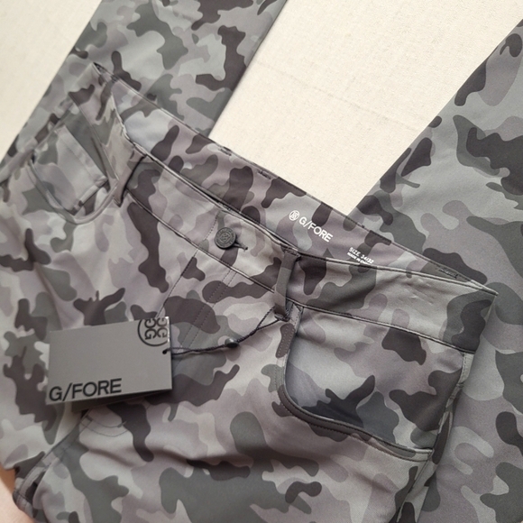 New G Fore Golf Pants Mens 34/31 Stretch Trouser Gray Camo Slim Performance - Picture 3 of 15